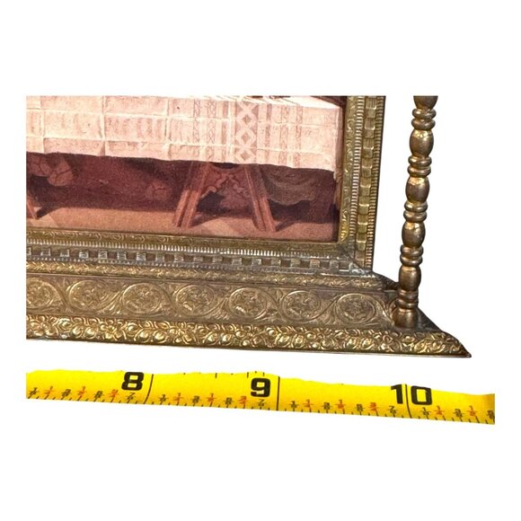 Vintage Metal Framed Velvet Back da Vinci The Last Supper Print 10 3/4” x 5 3/4” - Picture 5 of 10